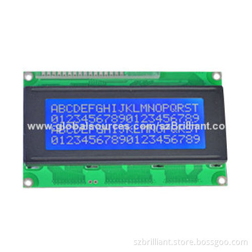 20x4L Blue Background LCD Display with White LED Backlight, Negative, Supports 3 or 5V Voltage, COB